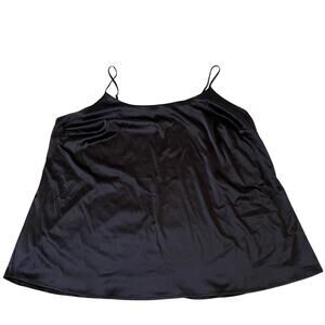 Black Satin Cami Tank Top Plus Sz 22 Layer Minimalist 2